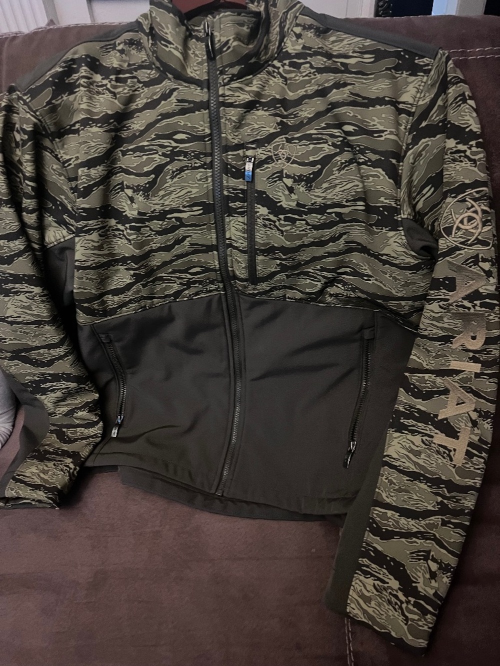 Ariat Green Camo Logo Soft Shell Jacket